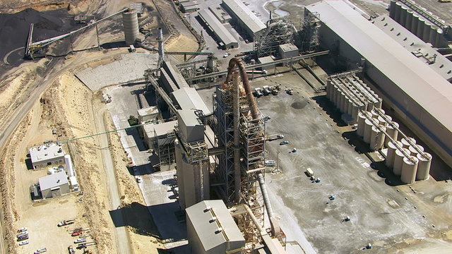 Aerial shot of industrial factory, Southern California
