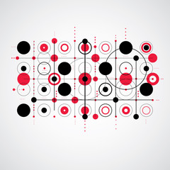 Bauhaus art composition, decorative modular red vector wallpaper