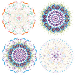 set of different circular symmetric patterns