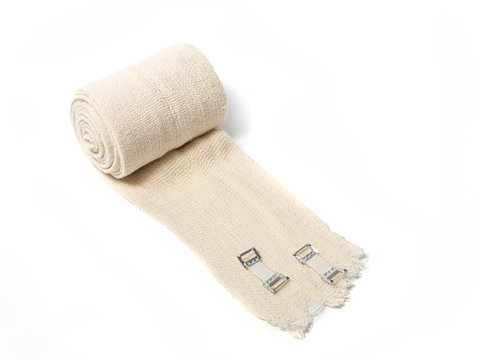 Elastic bandage on a white background