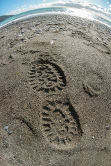 footprint on the beach