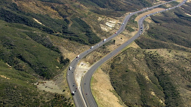 Aerial view of Interstate highway, Southern California