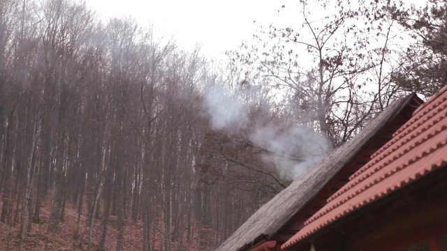 Smoke Over the Roof of the Old Cafe 2