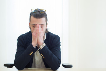 portrait of a business man frustrated