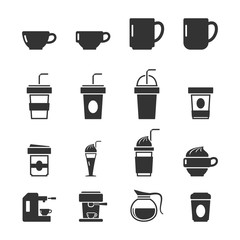 Coffee Icons on white Background,Vector EPS10.
