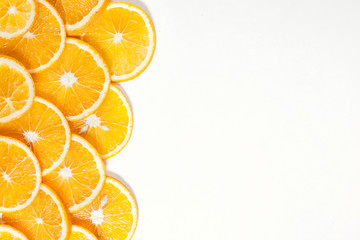 orange fruit in section in white water