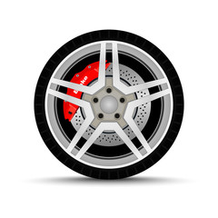 Obraz premium car wheel and brake.