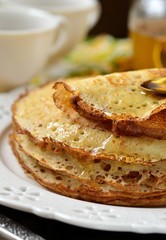 Stack of Pancakes and Syrup