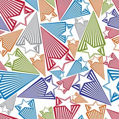 Obraz premium Astronomy conceptual vector background, pentagonal comet stars -