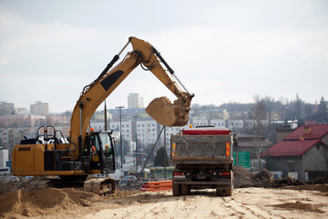 Excavator in action

