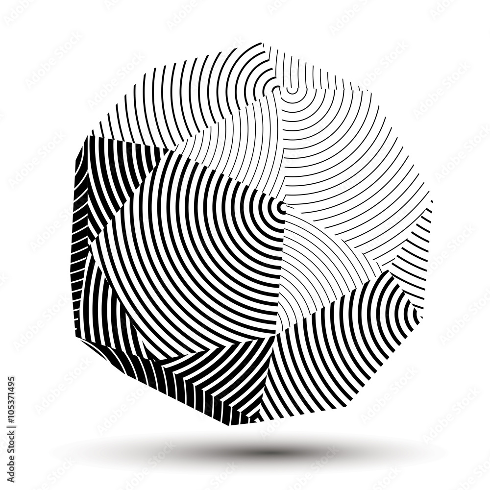 Poster spatial vector monochrome object isolated, 3d technology figure