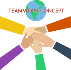 Teamwork concept. Minimal flat vector illustration.
