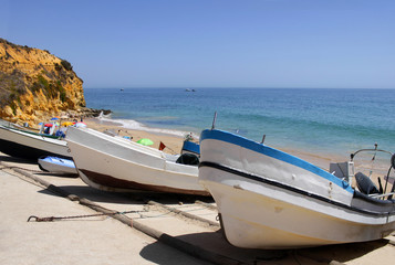Fisher boats in Algarve, Portugal