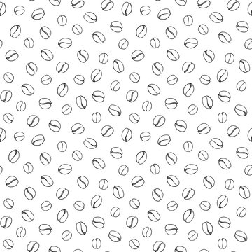 seamless vector pattern with coffee beans © gannabassak12