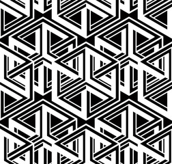 Illusive continuous monochrome pattern, decorative abstract 