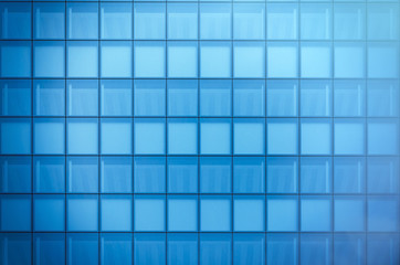 Fototapeta premium Front view of modern skyscraper business district in day light. Blue Skyscraper facade, office buildings. Modern glass silhouettes skyscrapers. Horizontal mockup. 3d render