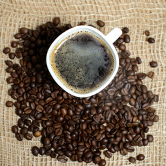 Roasted brown coffee beans