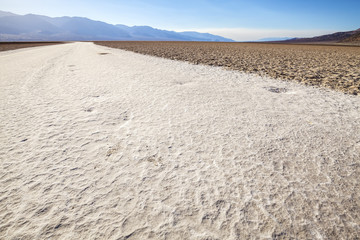 Badwater Basin at sunset, Death Valley National Park, USA