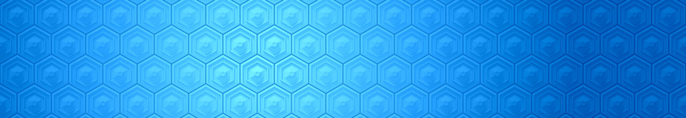 blue hexagon banner background