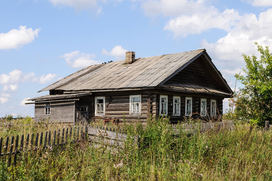 Old abandoned wooden house in North of Russia