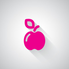 Pink Apple web icon on light grey background