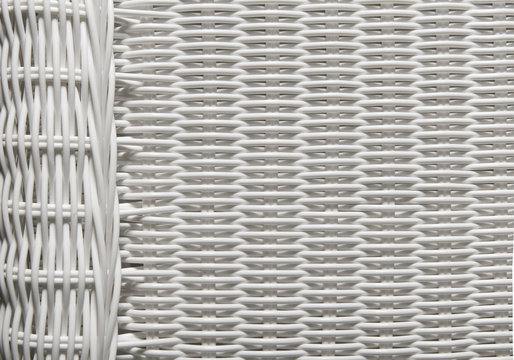 Basket Texture Weave Pattern, White Wicker Background, Left Bord