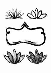 dry brush  lotus set