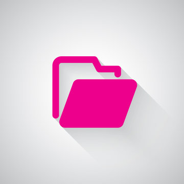 Pink Folder web icon on light grey background