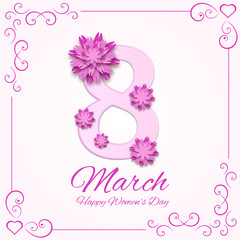 March Women's Day greeting card template