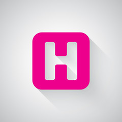 Pink Helicopter Platform web icon on light grey background