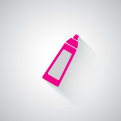 Pink Baby Bottle web icon on light grey background