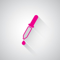 Pink Pipette web icon on light grey background