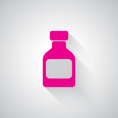 Pink Medicine Bottle web icon on light grey background