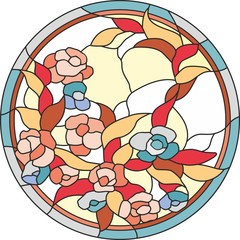 stained glass window flower pattern