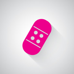 Pink Adhesive Bandage web icon on light grey background