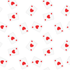 Seamless Playing Cards Hearts Pattern Background