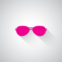 Pink Sunglasses web icon on light grey background