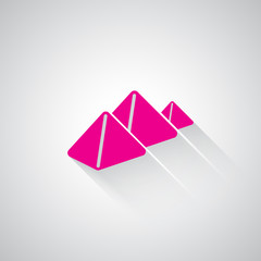 Pink Pyramids web icon on light grey background