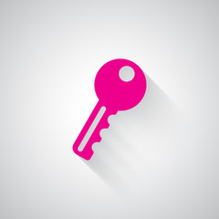 Pink Key web icon on light grey background