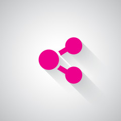 Pink Share web icon on light grey background
