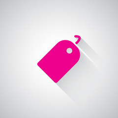 Pink Tag web icon on light grey background