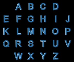 X-ray capital letters alphabet