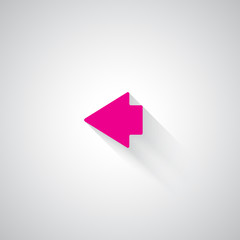 Pink Arrow Left web icon on light grey background