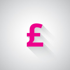 Pink Pound web icon on light grey background
