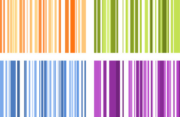 Set of four seamless bright full color stripe patterns. Vector i