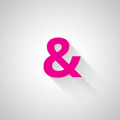 Pink Ampersand  web icon on light grey background
