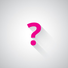 Pink Question Mark web icon on light grey background