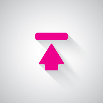 Pink Upload web icon on light grey background