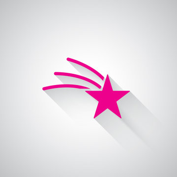 Pink Shooting Star web icon on light grey background