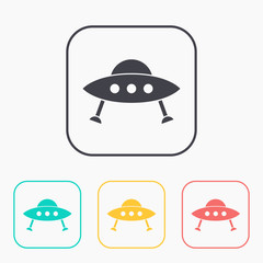 UFO Flying Saucer Icon color set
